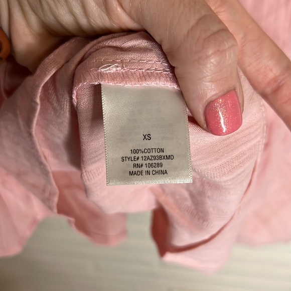 Miami Pink Flowy Ruffle Cotton Top, Women’s Size Extra Small - Picture 5 of 5